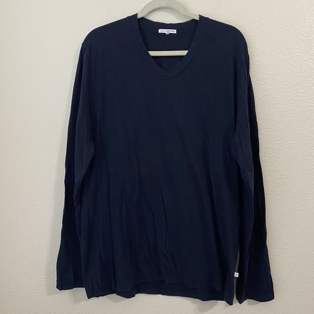 James Perse Black Shirt 100% Cotton Long Sleeve Relaxed Fit W/ James Perse Logo